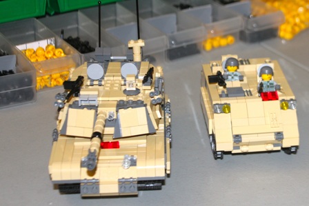 Lego tank and APC, designed and built by Andrew Roberts.