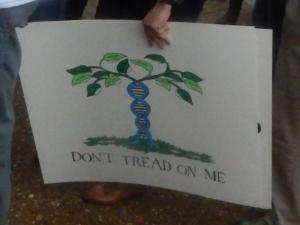 Don't Tread on Me, with the snake replaced by DNA.
